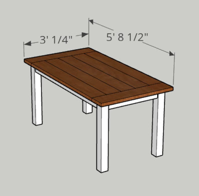 Farmhouse Dining Table & Bench DIY Instruction Plans Etsy