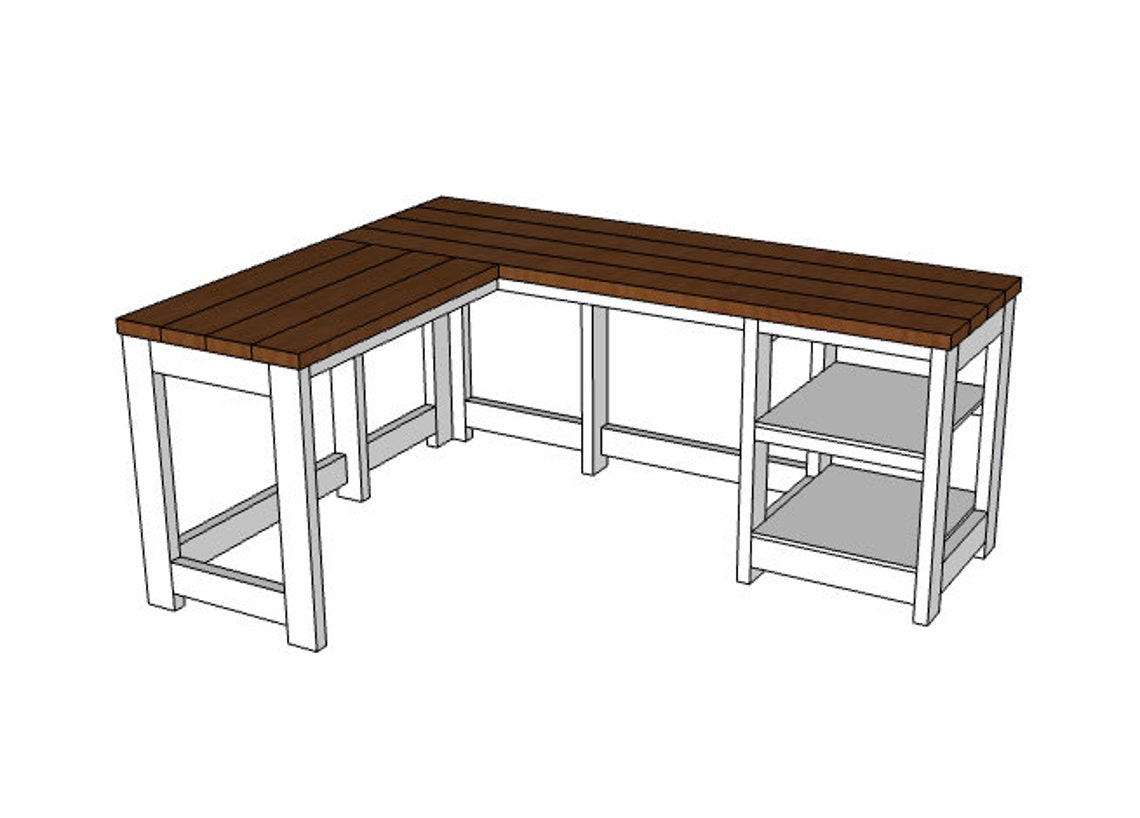 DIY 'L' Shaped Desk Step by Step Instruction Plans Etsy