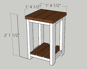 Plans de table de bout de ferme simples / Manuel d'instructions / Plans de bricolage / Téléchargement immédiat