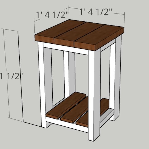 Simple Farmhouse End Table Plans / Instruction Manual / DIY Plans / Instant Download