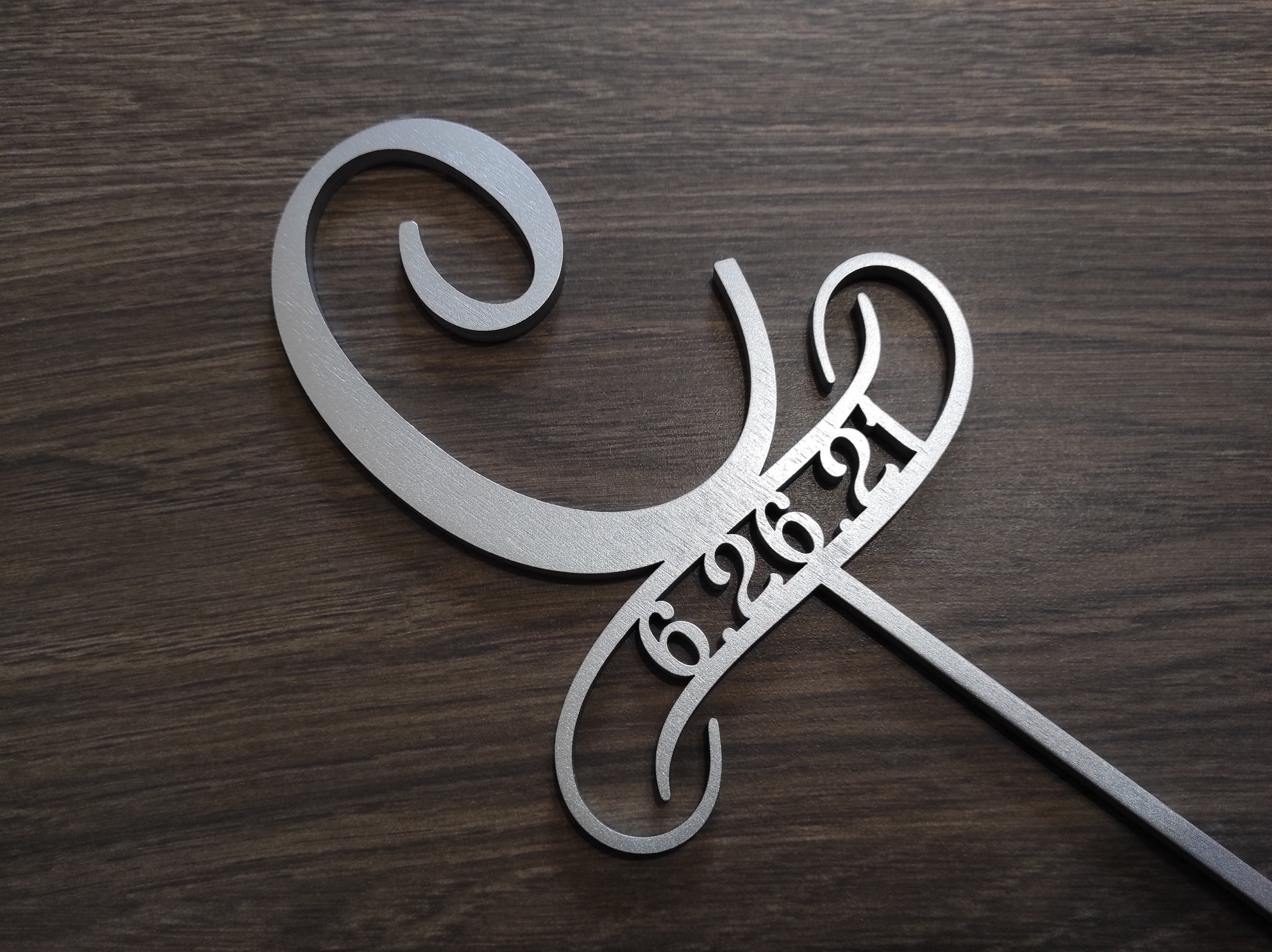 Monogram P Cake Topper Personalised Cake Topper Wedding Cake Etsy