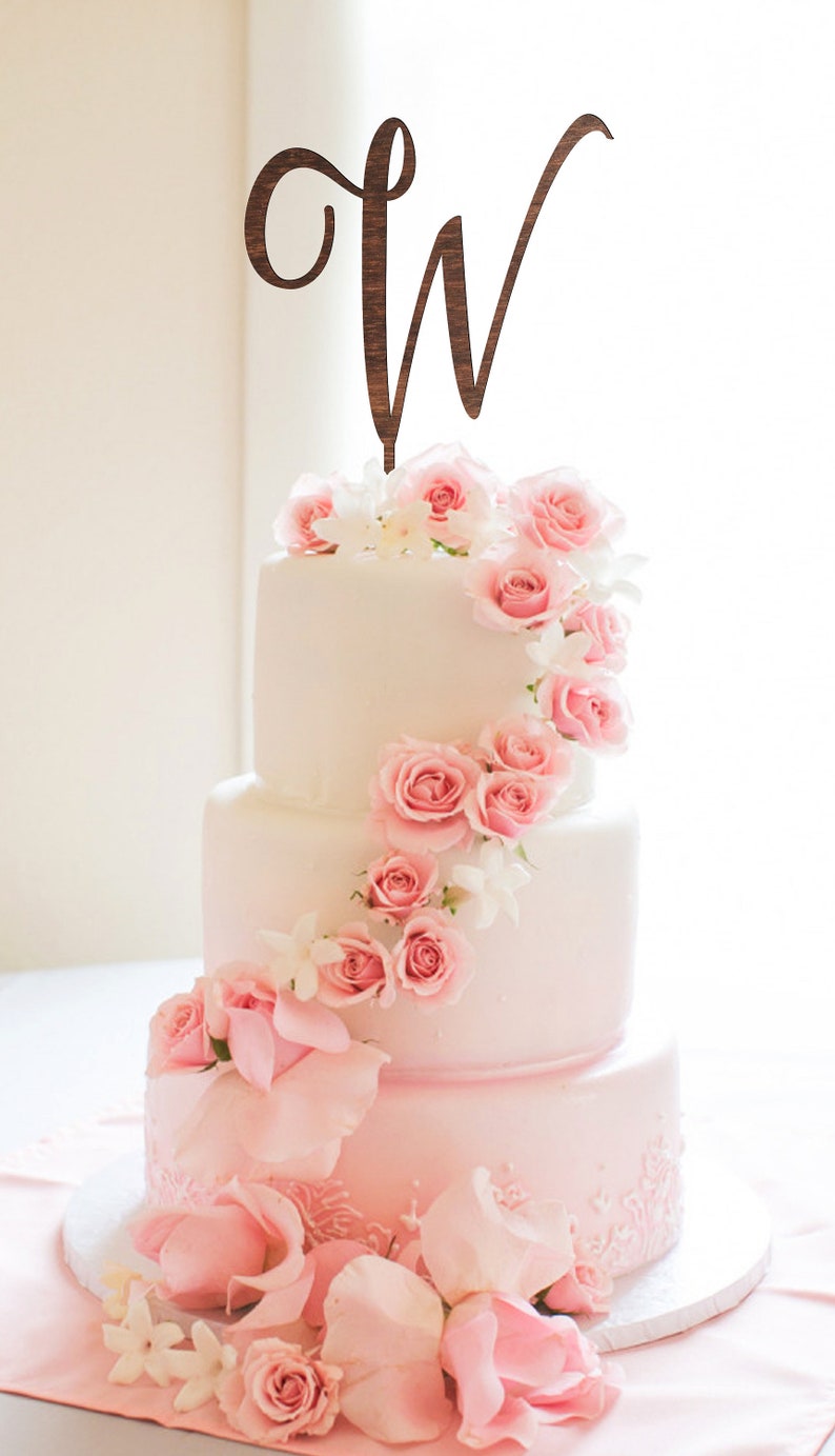 B cake topper wedding cake topper cake toppers for wedding Etsy