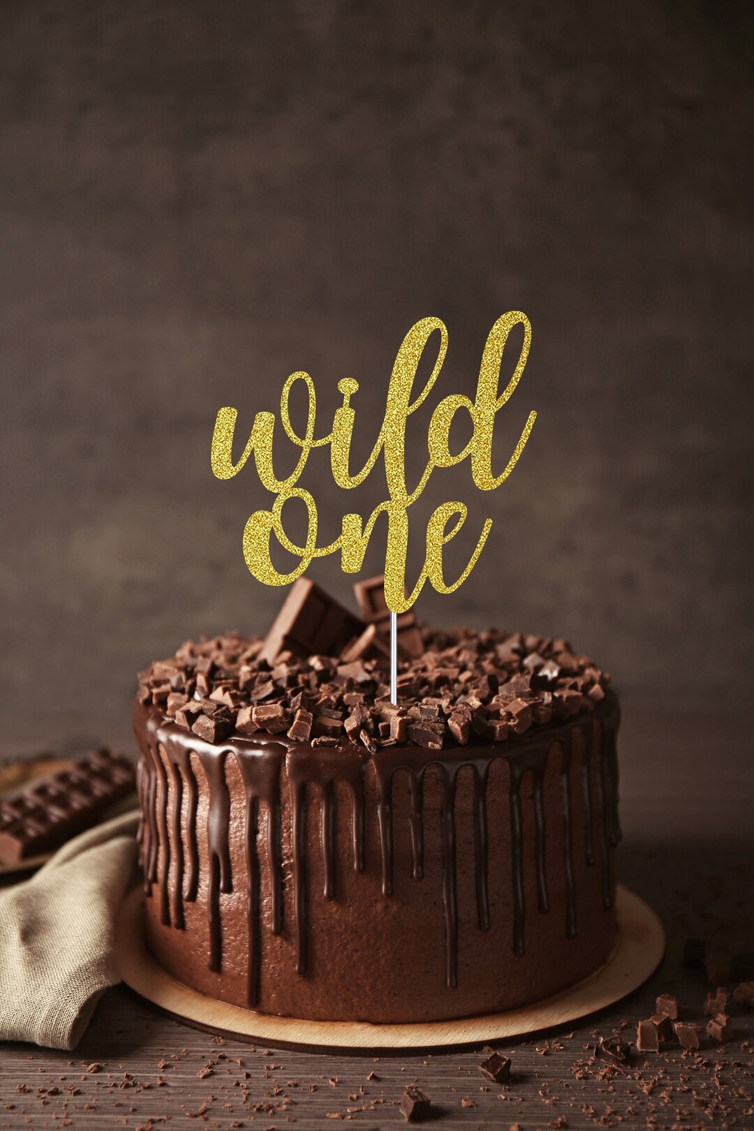 Wild One Cake Topper First Birthday Glitter Topper Celebration ...