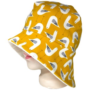 Chapeau de soleil Mouette protection du cou chapeau d'été jaune maritime coton biologique par OXmade image 5