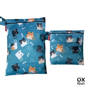 Wetbag "Cats" personalisierte Nasstasche Badetasche Katzen by OXmade