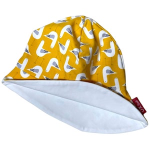 Chapeau de soleil Mouette protection du cou chapeau d'été jaune maritime coton biologique par OXmade image 2