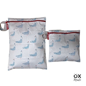 Wetbag "Strandmöwe" personalisierte Nasstasche Badetasche Möwe Maritim Strand by OXmade