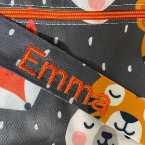 Wetbag Tiere personalisierte Nasstasche Badetasche Schaf Fuchs Panda Tiger Pinguin Bär grau by OXmade Bild 5