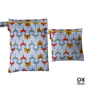 Wetbag "Reh" personalisierte Nasstasche Badetasche grau by OXmade