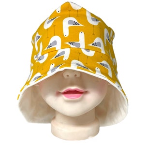 Chapeau de soleil Mouette protection du cou chapeau d'été jaune maritime coton biologique par OXmade image 4