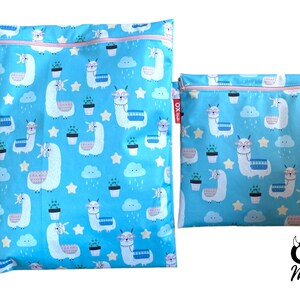 Wetbag "Lama" personalisierte Nasstasche mit Name, Badetasche, Wickeltasche wasserfest, Strand Tasche klein groß by OXmade