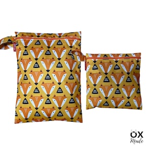 Wetbag "Retro-Fuchs" personalisierte Nasstasche Badetasche orange by OXmade