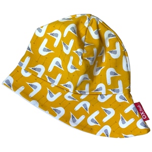 Chapeau de soleil Mouette protection du cou chapeau d'été jaune maritime coton biologique par OXmade image 1