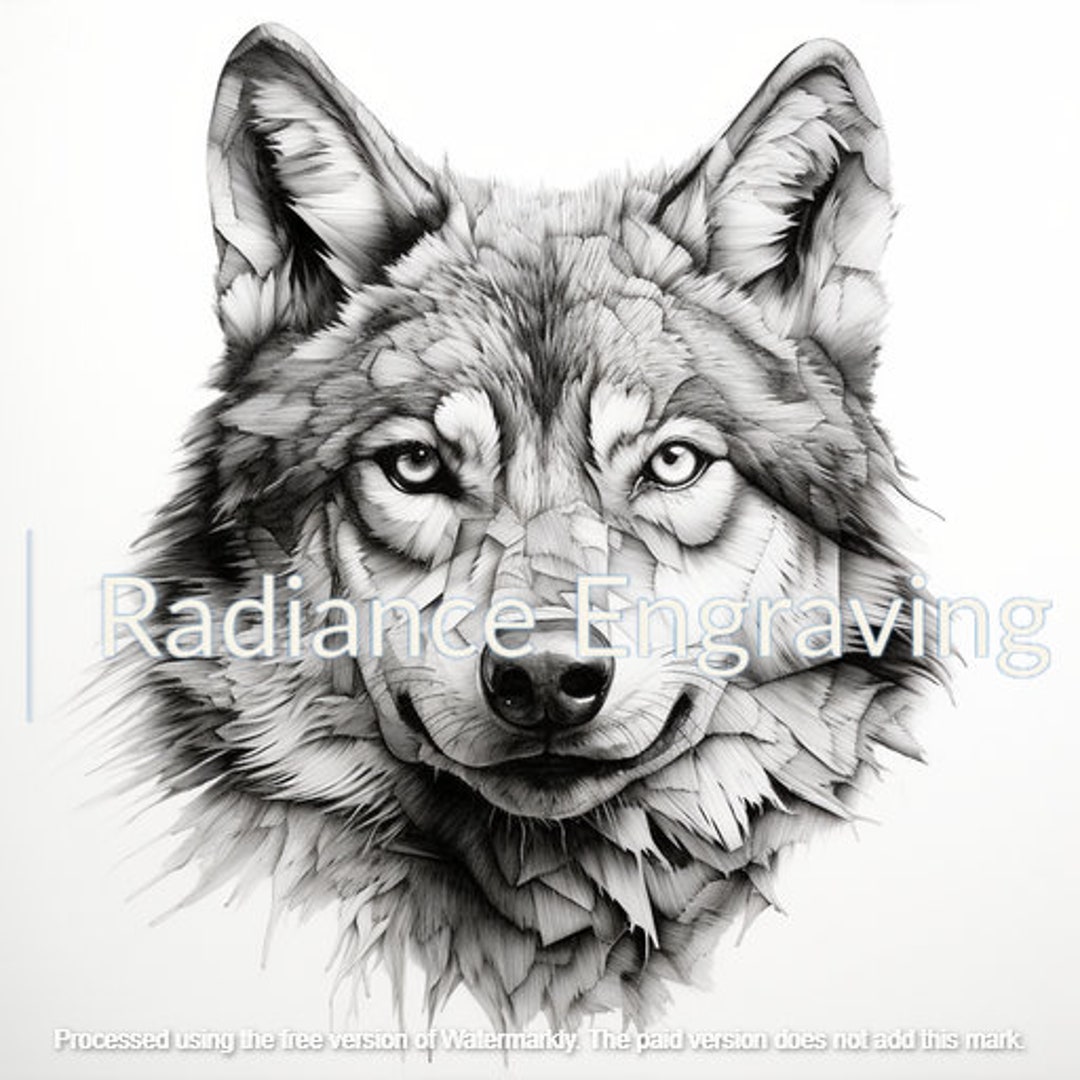 Detailed 3D Wolf Laser Engraving Templates 