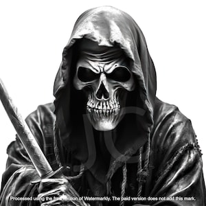 3 Halloween HD Grim Reaper Engraving Templates - Creepy Transparent Background Designs for Laser Etching and Crafting