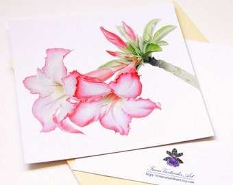 Original Art Blank note cards, Set of 4 greeting cards, Watercolour Illustrated Set, All occasion cards.