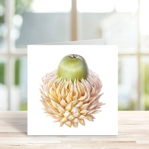 Biglietto di auguri botanico, biglietto con ghianda, biglietto acquerellato fatto a mano, biglietto botanico del Ringraziamento, biglietto di ringraziamento, biglietto con messaggio, regalo per gli amanti degli alberi.
