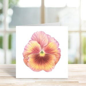 Botanische notitiekaart, viooltje notitiekaart, handgeschilderde blanco kaart, aquarel kaart voor elke gelegenheid, bloem notitiekaart, botanisch stationair.