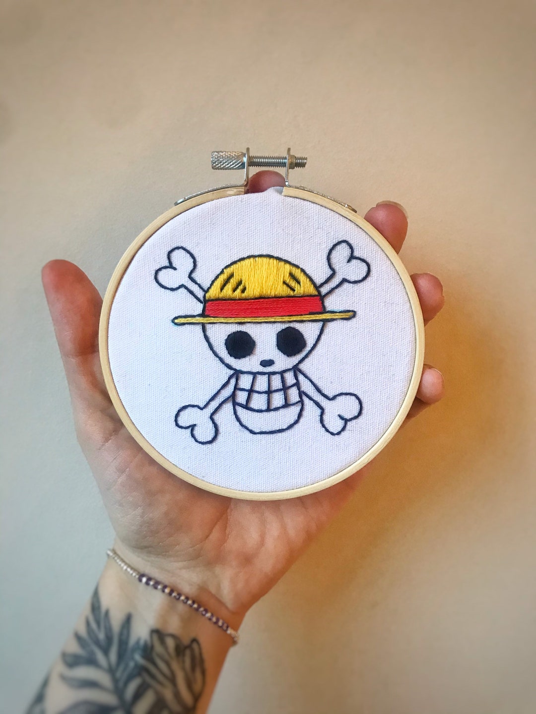 One Piece Logo Embroidery Hoop Art - Etsy