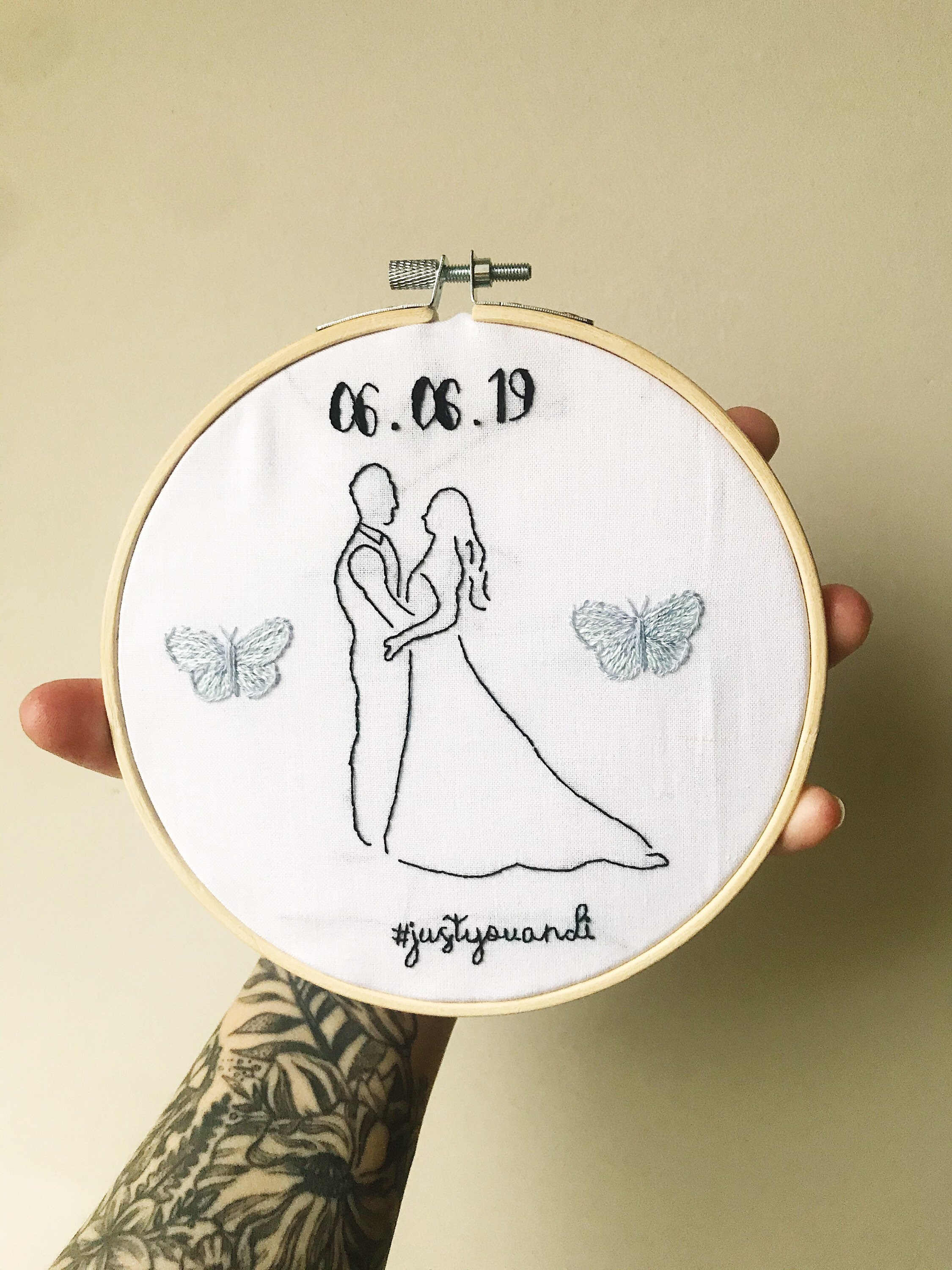 Wedding Couple Embroidery Hoop Art Etsy UK
