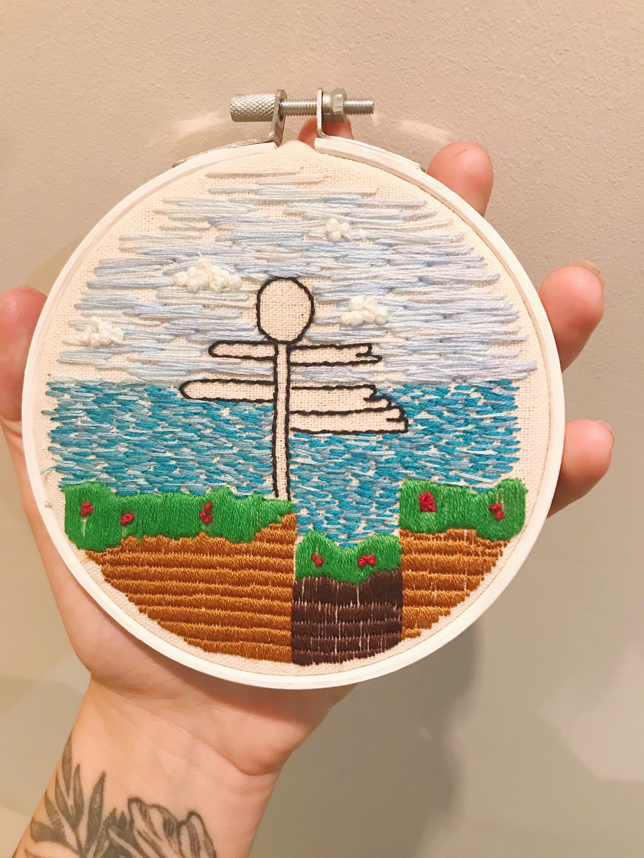 Land End Embroidery Hoop Art 