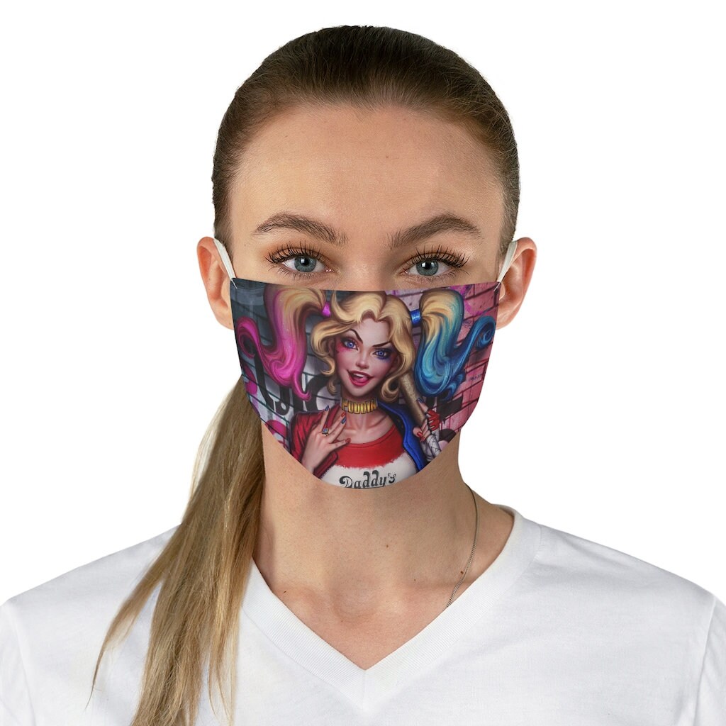 Harley Quinn Fabric Face Mask DC Comics Face Mask Made In Etsy