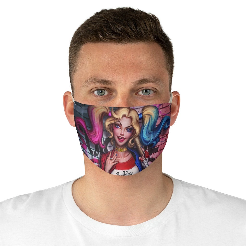Harley Quinn Fabric Face Mask DC Comics Face Mask Made In Etsy