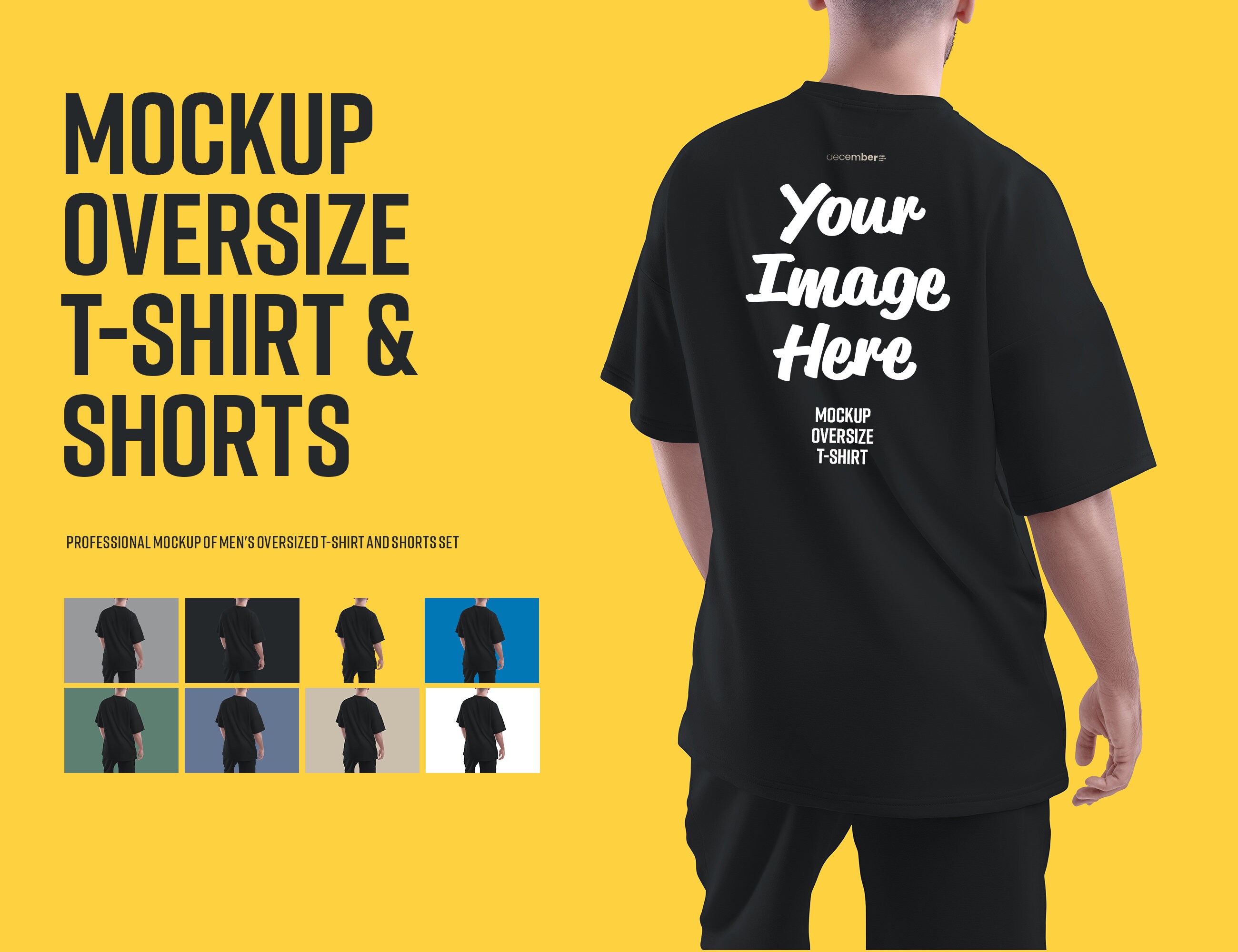 Black Oversized T Shirt Mockup Back Model Mockup PNG JPEG Black And 