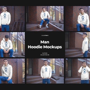 Hoodie Mock up Outdoor Photoshoot Set Men Clothing Mockup Editable Color and Elements Hoodies Fashion Mockups