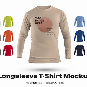 Mens Long Sleeve T shirts Mockup Bundle PNG\JPEG, Transparent Mockup, T shirt Template, Male T shirt Mockup, Aesthetic Mockup, Men Mockup