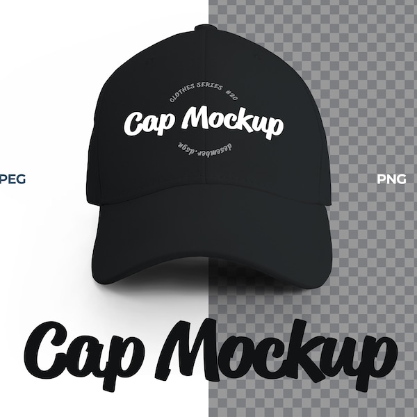 Mockup Black Cap / Baseball Hat Mockup /  Trucker Hat / PNG and JPEG files