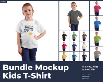 Kids Girl Shirts Mockups T-shirt Mockup Bundle