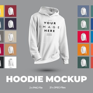 Mockup hoodie sweater, Mockup bundle, High-quality clothing mockup, 3D styled, Plain white hoodie mockups, Digital download