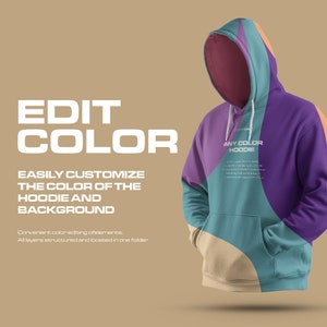 Pull Over Hoodie Mockup in 3D Style PSD Editable Color and Elements Hoodies Fashion Mockups