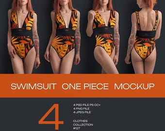 One Piece Swimsuit Mockup: 4K Editable PSD (Digital Download)