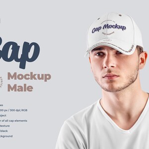 Baseball Cap Mockup Men PSD Editable Color and Elements Hat Fashion Mockups