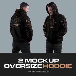 Customizable Man Hoodie Mockup PSD Oversized Hooded Sweatshirt Mockup Editable Color and Background