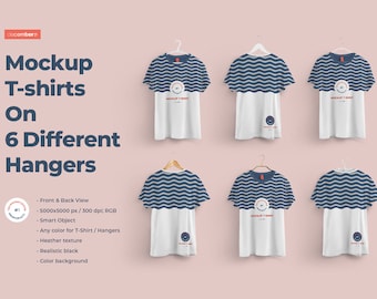 PSD Mockup T-shirt on Hanger All Over Shirt Mockup Front and Back Studio Mockups