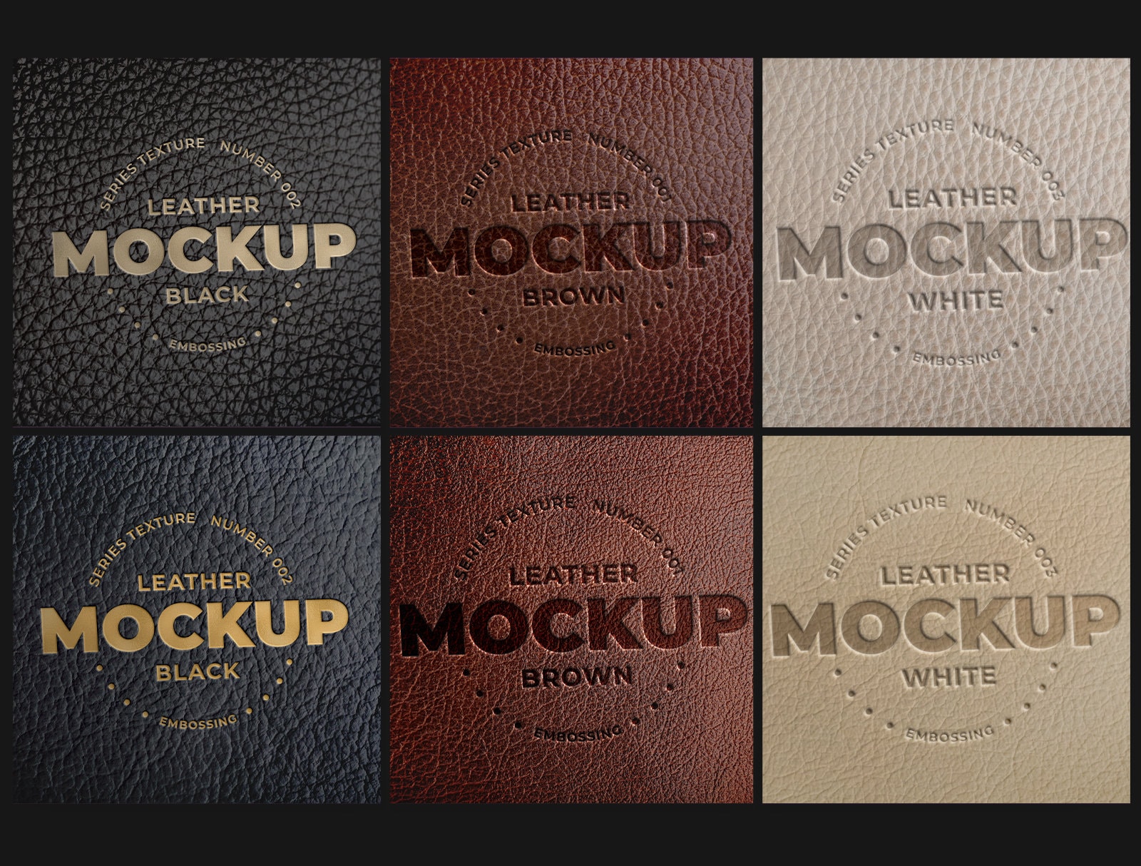 PSD Leather Stamp Logo Mockup Embossed Leather Mockup Leather Branding