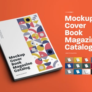 Magazine Cover Template Mockup, Canva Magazine Cover, Catalog Mockups, Book Cover Template, Brochure Cover Design Template, Journal Mockup