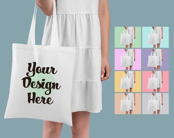 Aop Tote Bag Mock up Canvas Tote Bag Mockup Model Handling Tote Bag Mock White Tote Bag Mockups Hanging Tote Mockup