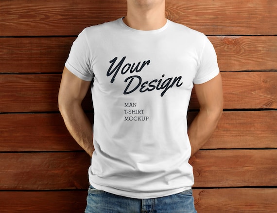 Buy Minimalist Mock up White T Shirt Simple Model Mockup Man
