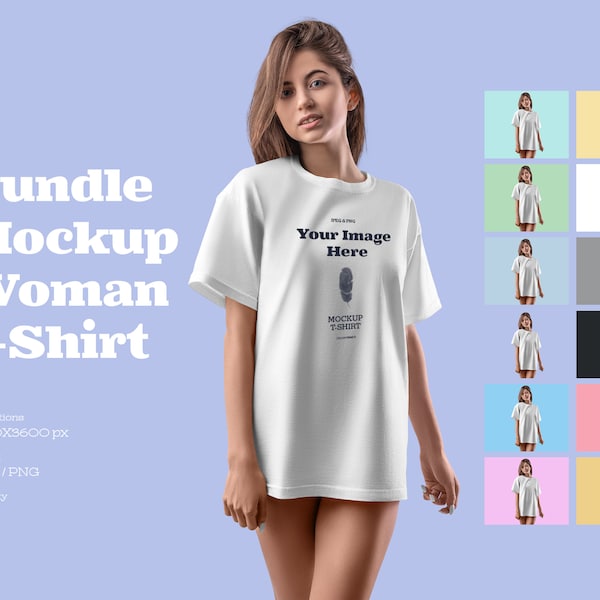 Pajama Shirt Mockup-Oversized Sleeping Shirt Mockup on Young Female Model