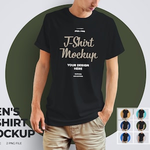 Black Tshirt Mockup Man - Model Mockup