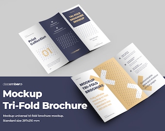 A4 Trifold Brochure Mockups - High Resolution - Smart Objects for Design - PSD Mockups Bundle