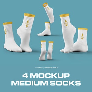 All Over Print Socks Mockup With Toe and Heel Sock High-Resolution Ghosted PSD Set Editable Color Smart Mock-up