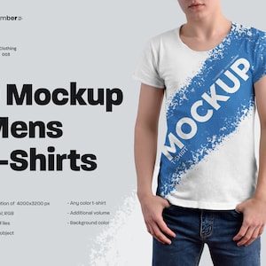 Mockups T-shirt with Raw Edge Scoop Neck High Resolution Mock ups Smart Objects for Design PSD Realistic Mock up