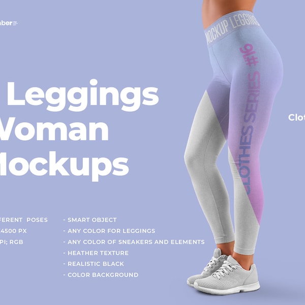 Mockups Women Leggings, Yoga Leggings Mockup, Long Leggings Mockup, Apparel Mockup PSD, Sportswear Mockup, Woman Pants Mockup