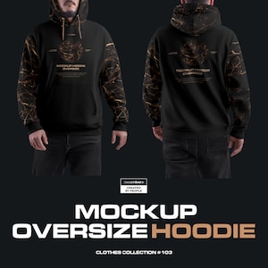 All Over Print Hoodie Mockup PSD Oversized Pullover Hooded Sweatshirt Mockup Men Editable Color and Elements Hoodies Fashion Mockups
