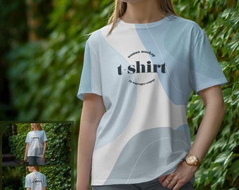 Vrouwen in de natuur all-over print T-shirtmodellen